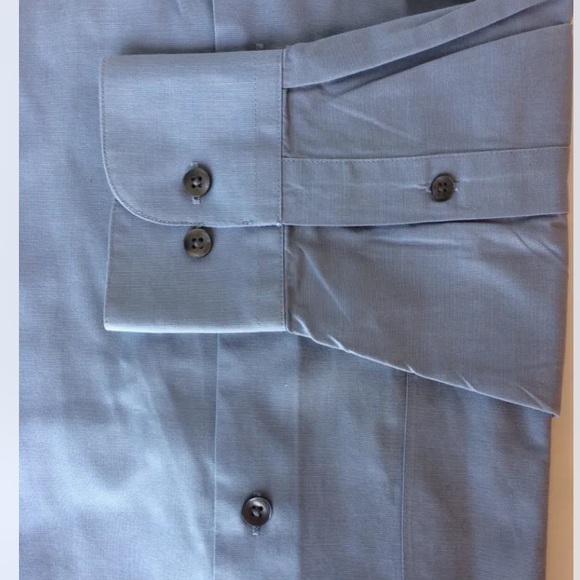 Claiborne By John Bartlett Wrinkle Free Men Dress Shirt Long Sleeve Blue M - Picture 7 of 8